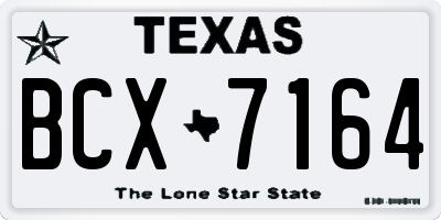 TX license plate BCX7164