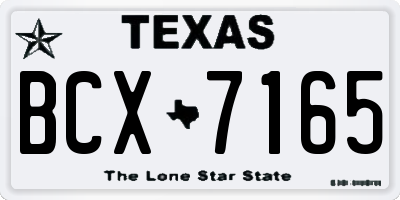 TX license plate BCX7165