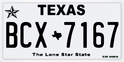 TX license plate BCX7167