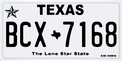 TX license plate BCX7168