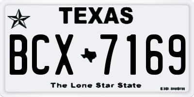 TX license plate BCX7169