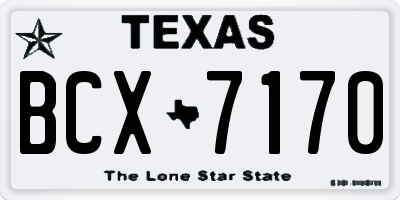 TX license plate BCX7170