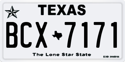 TX license plate BCX7171
