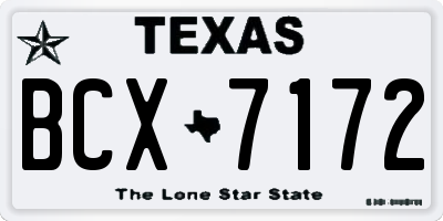 TX license plate BCX7172