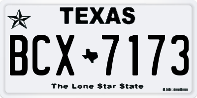 TX license plate BCX7173