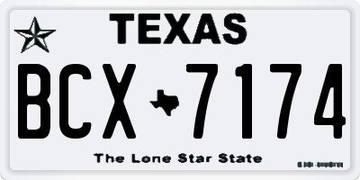 TX license plate BCX7174