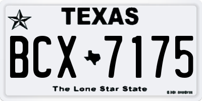 TX license plate BCX7175