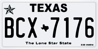 TX license plate BCX7176