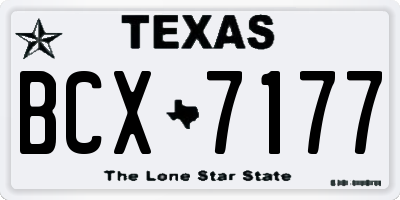 TX license plate BCX7177