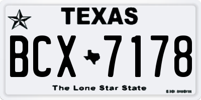TX license plate BCX7178