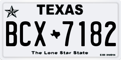 TX license plate BCX7182
