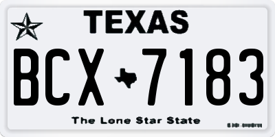 TX license plate BCX7183