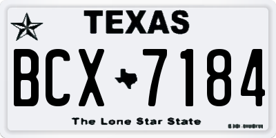 TX license plate BCX7184