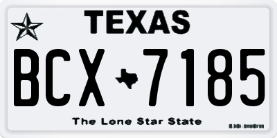TX license plate BCX7185