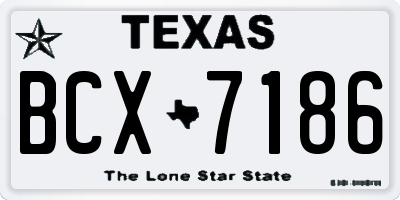 TX license plate BCX7186
