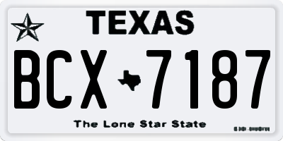 TX license plate BCX7187