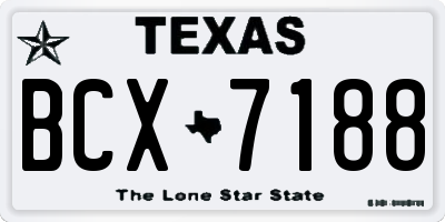 TX license plate BCX7188