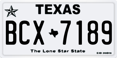 TX license plate BCX7189