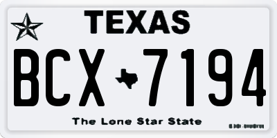 TX license plate BCX7194