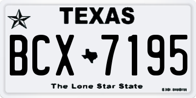 TX license plate BCX7195