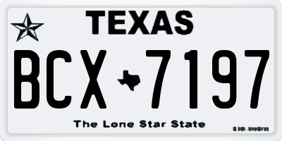 TX license plate BCX7197