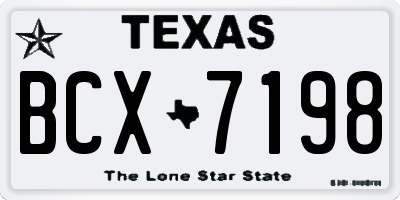 TX license plate BCX7198