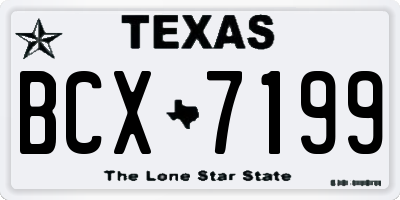 TX license plate BCX7199