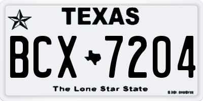 TX license plate BCX7204