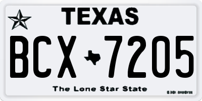 TX license plate BCX7205