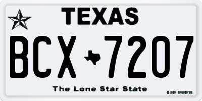 TX license plate BCX7207