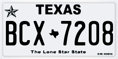 TX license plate BCX7208