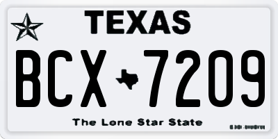 TX license plate BCX7209