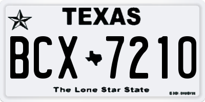 TX license plate BCX7210