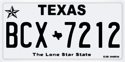 TX license plate BCX7212