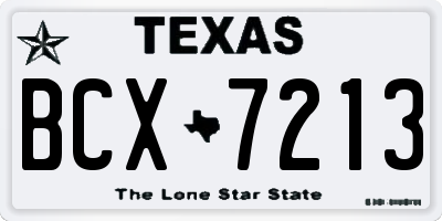 TX license plate BCX7213