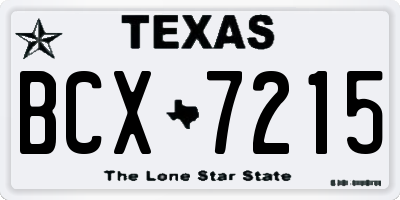 TX license plate BCX7215
