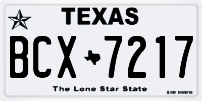 TX license plate BCX7217