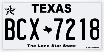TX license plate BCX7218