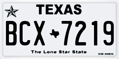 TX license plate BCX7219