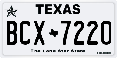 TX license plate BCX7220