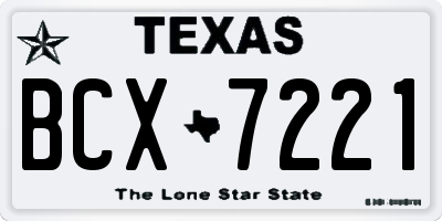 TX license plate BCX7221