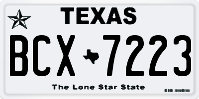 TX license plate BCX7223