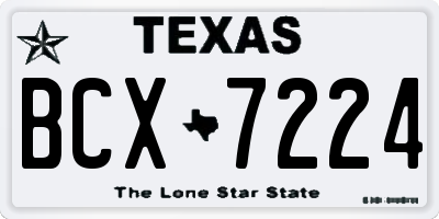 TX license plate BCX7224