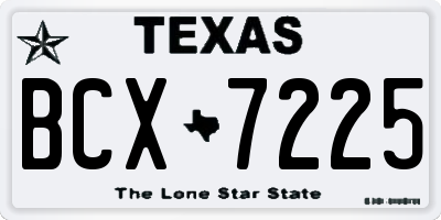 TX license plate BCX7225