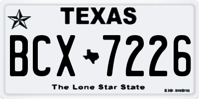 TX license plate BCX7226