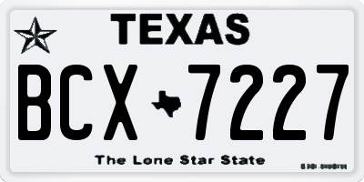TX license plate BCX7227
