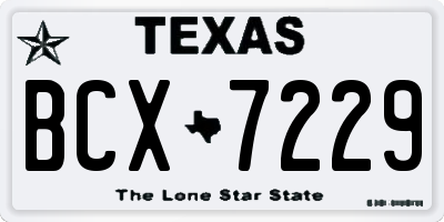 TX license plate BCX7229