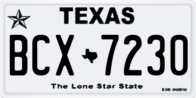 TX license plate BCX7230