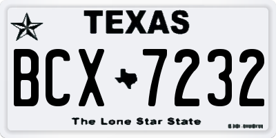 TX license plate BCX7232