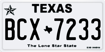 TX license plate BCX7233